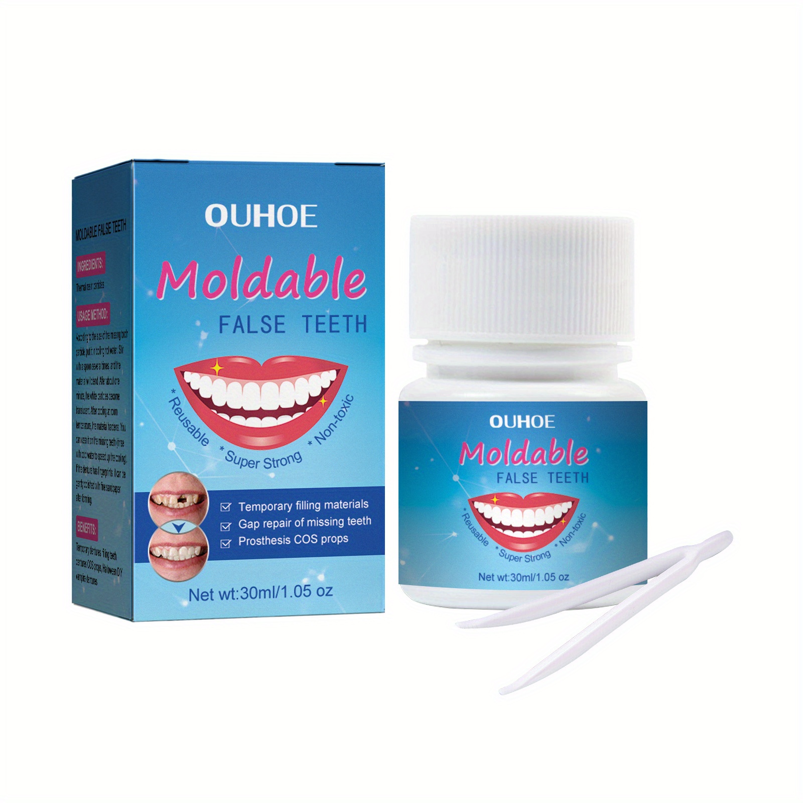 JANDEL Teeth Repair Kit, Temporary Teeth Replacement Kit, Do it Yourself  Thermal Fitting Beads, Moldable False Teeth for Snap On Instant and  Confident Smile 