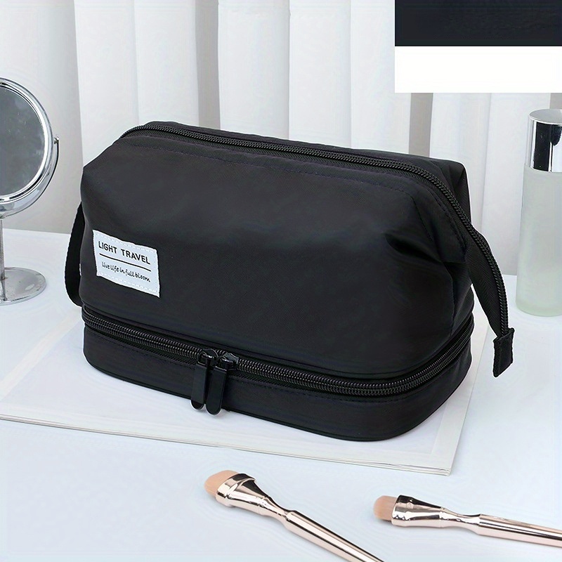 Simple Versatile Makeup Zipper Bag, Solid Color Portable Cosmetic Bag,  Toiletry Wash Bag - Temu