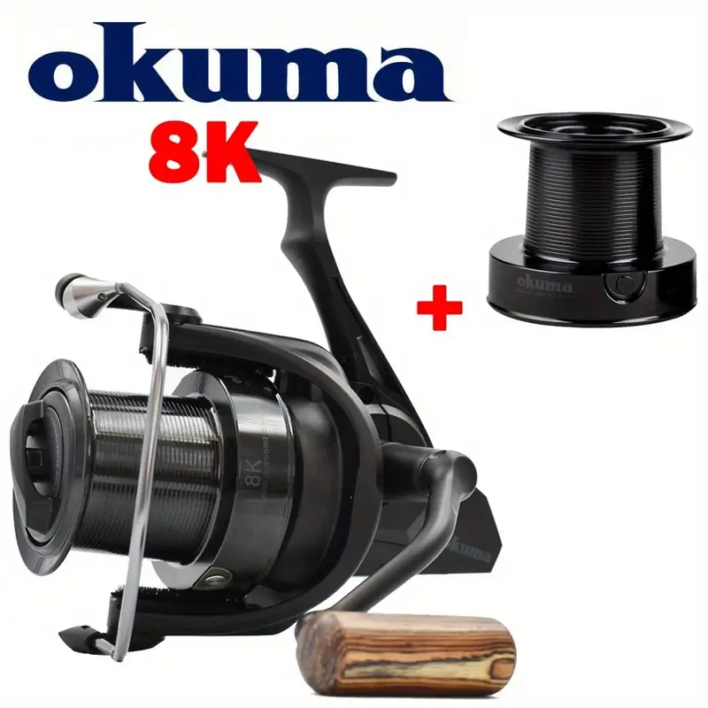 OKUMA 8K Bait Feeder Spinning Fishing Reels 5+1BB Carp Fishing Long Frontal  Casting Reel Sea Water Surf Fishing Reel 18KG Power