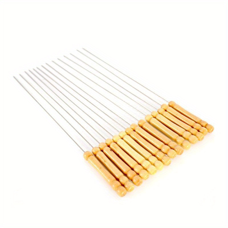 HAKSEN 12 PCS Barbecue Skewers with Wood Handle Marshmallow