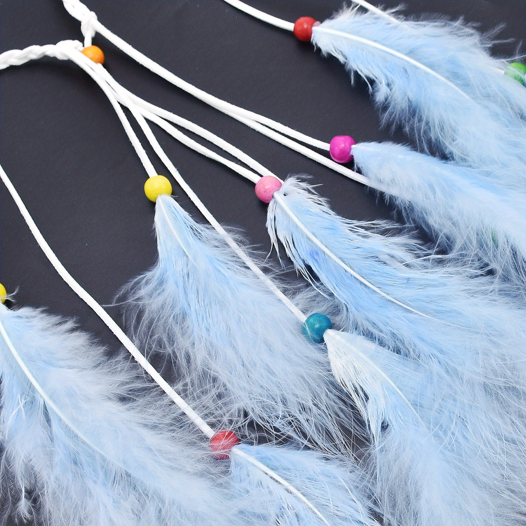 Boho Feather Hair Rope Western Style Headband Hippie - Temu Norway