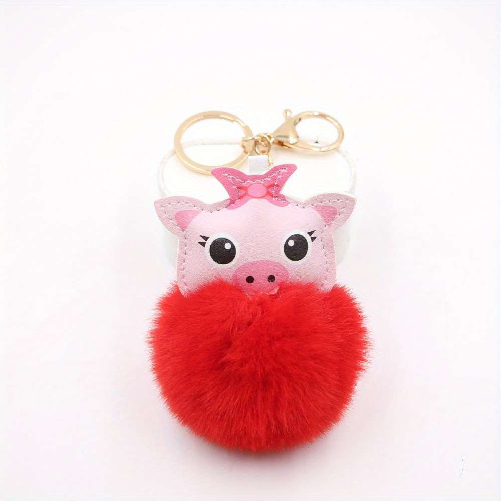 Real Fox Fur Pompom Keychain-furry Key Chain-bag Charm-fur 