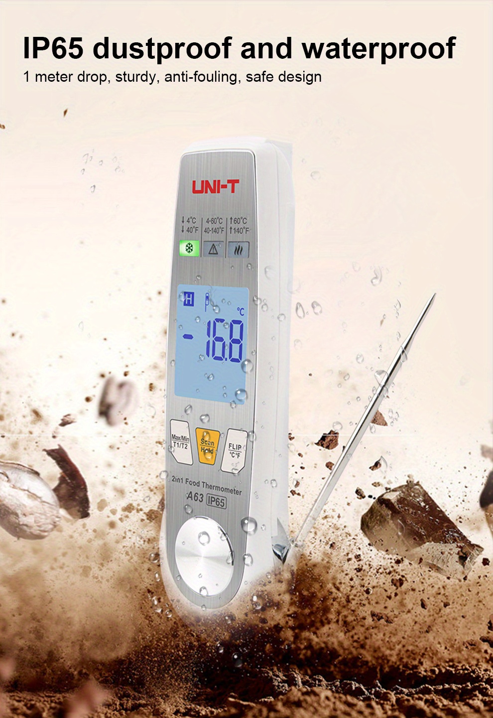 Thermomètre de cuisson digital résistant à l'eau -50° / +200°C