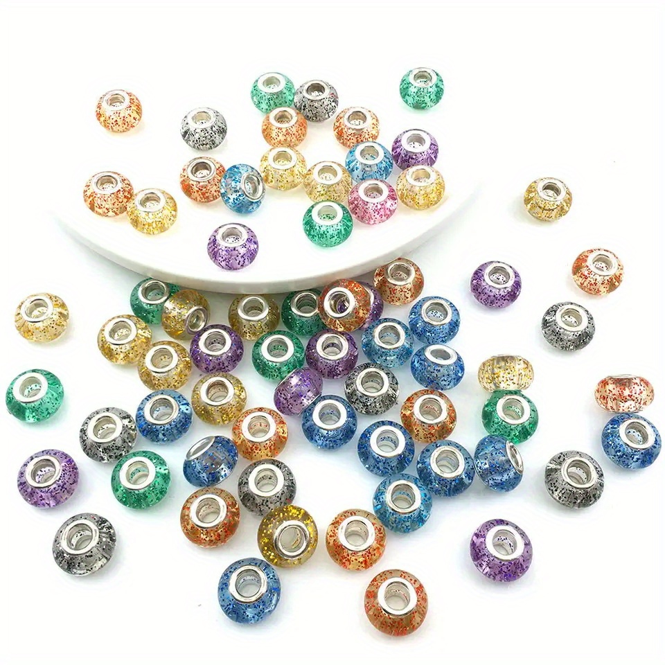 Assorted Craft Beads Large Hole Lampwork Spacer Beads - Temu