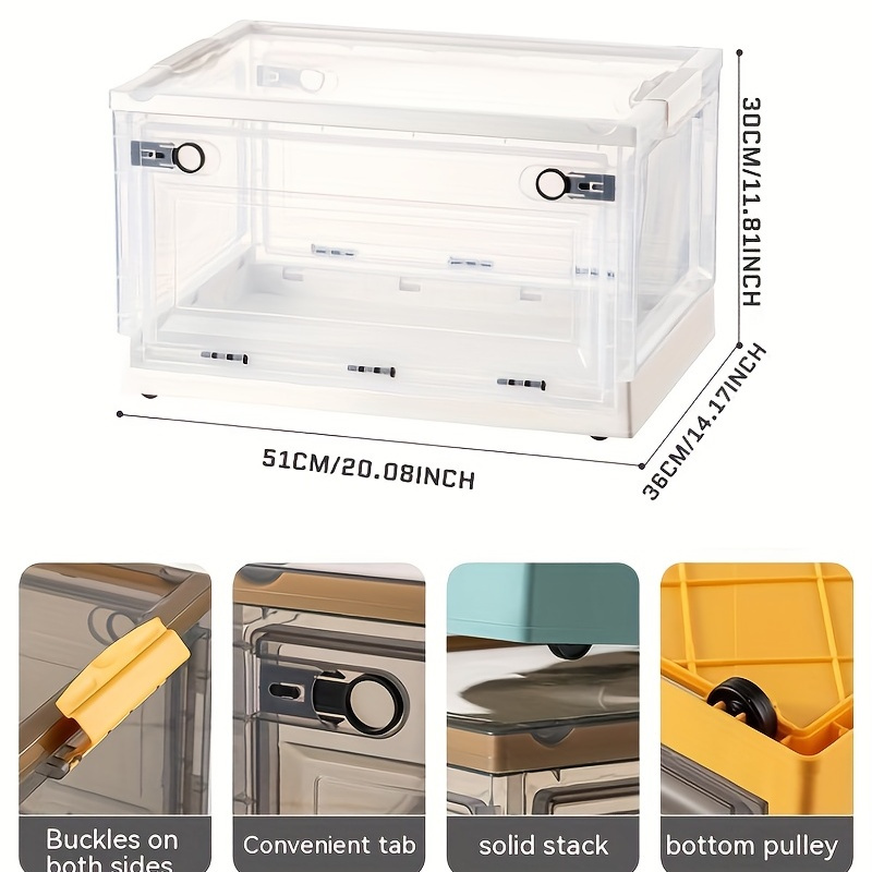Transparent Storage Box Collapsible Storage Bin With Lids - Temu