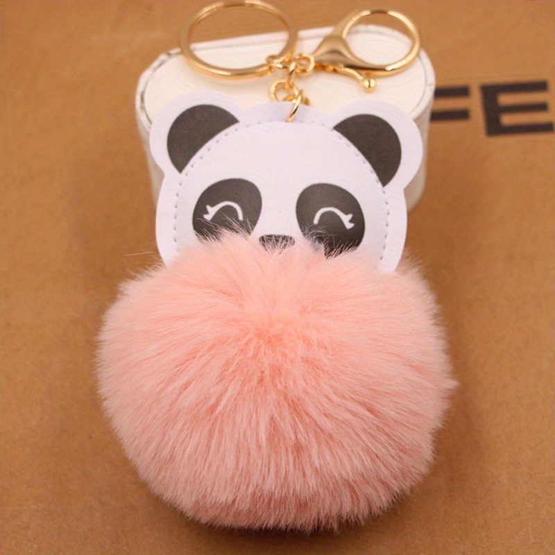 Panda Pom Pom Keychain