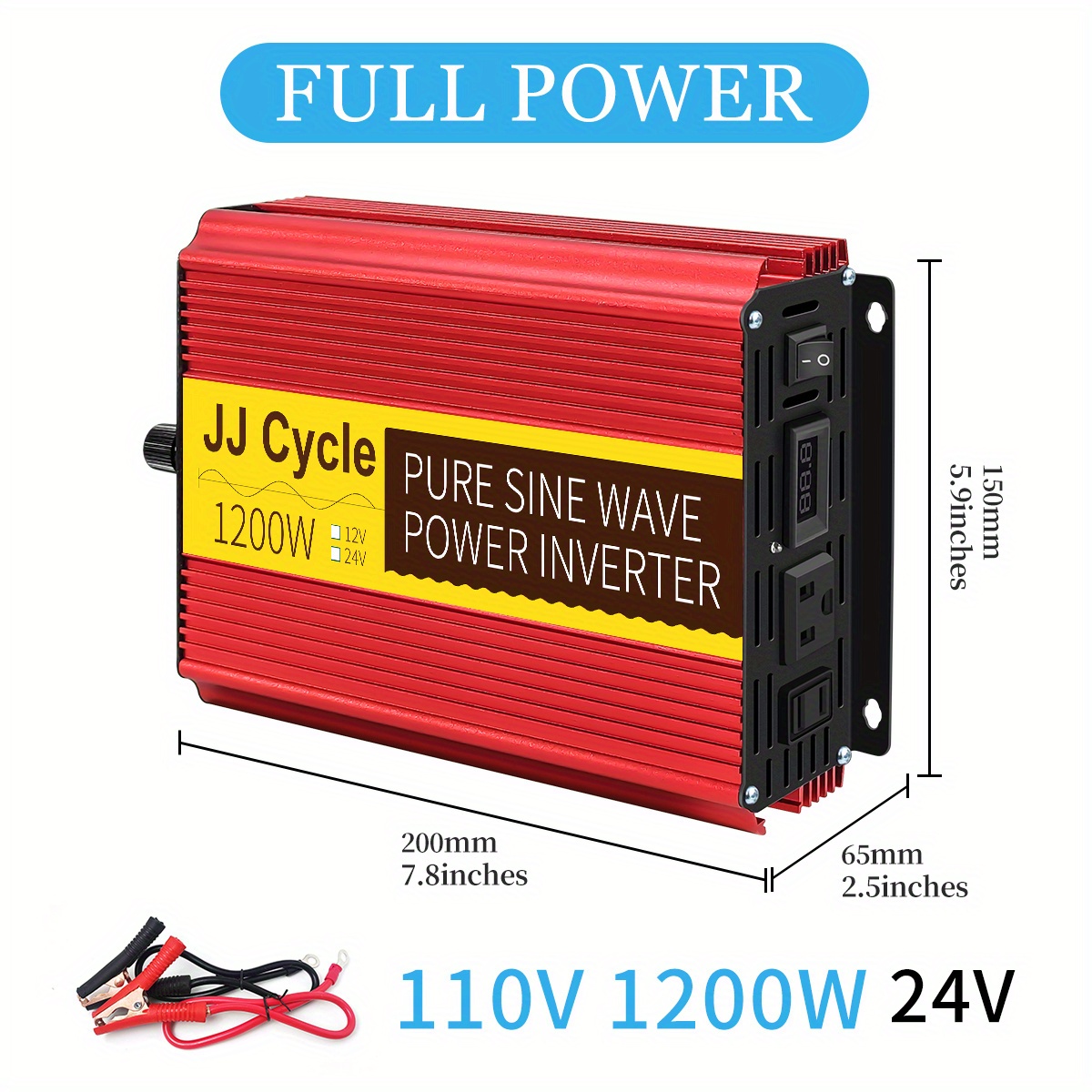  Inversor de onda sinusoidal pura CC 12 V/24 V a CA 110