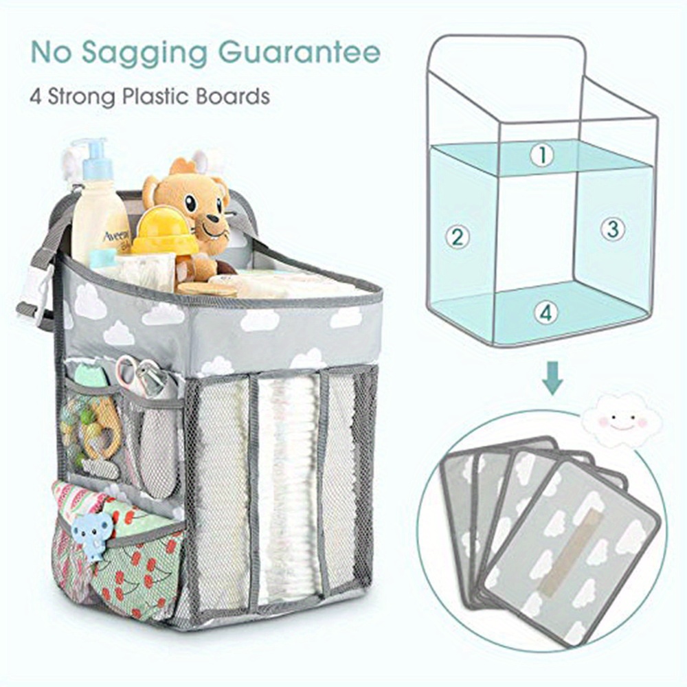 organize your babys essentials with this portable waterproof crib hanging storage bag caddy christmas halloween thanksgiving gift details 1