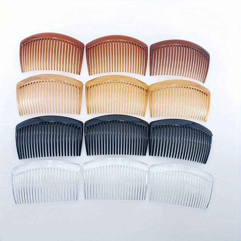 Image of 12 Mixed Colors (*3 Each) 23 Teeth 8.5cm Plastic Hair Comb Set