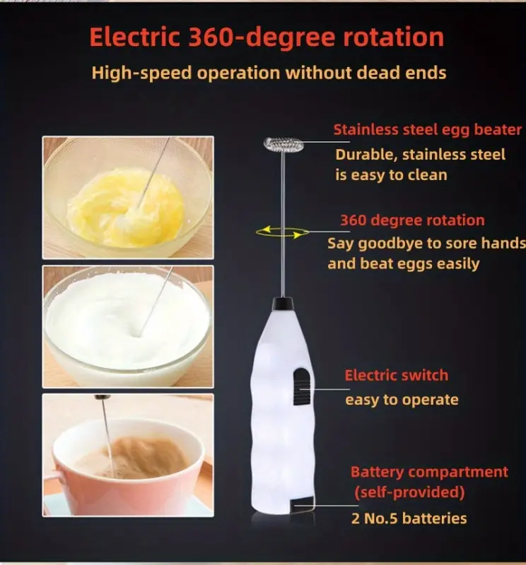 mini electric mixer fully automatic coffee stirrer electric cream whisk creamer details 3