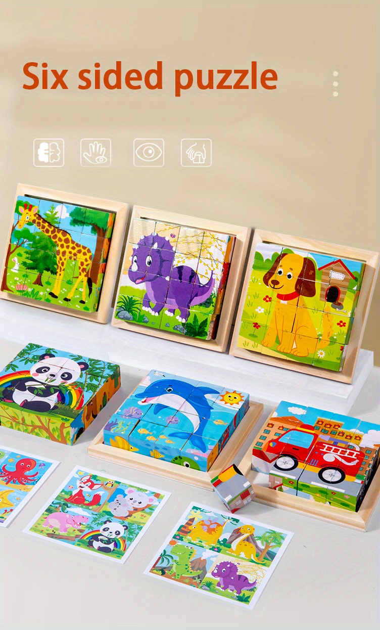 Puzzle animaux en bois Montessori - pour bébé/enfants à partir de 1 an, jeu  éducatif