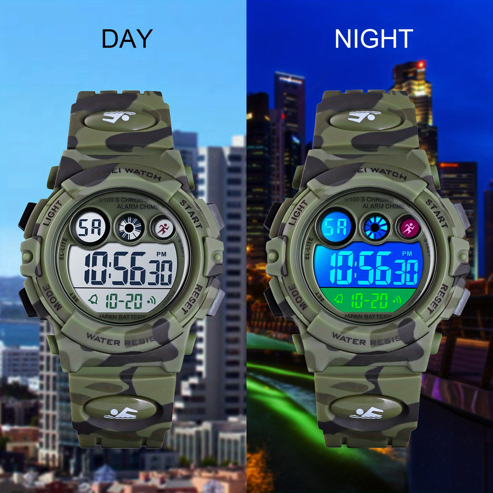 キッズデジタル腕時計デジタルスポーツウォッチカラフルな Led 防水 