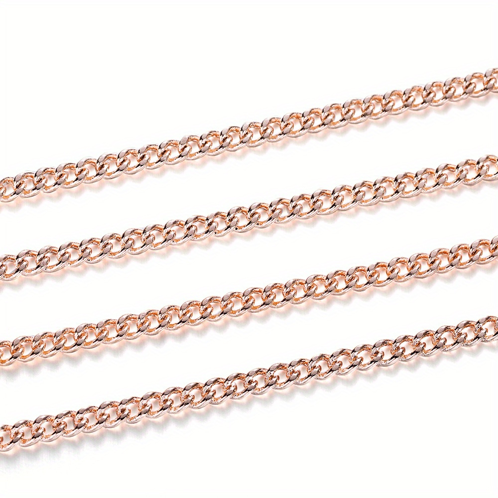 Lot Necklace Chains Brass Bulk Curb Chain For Diy Jewelry - Temu