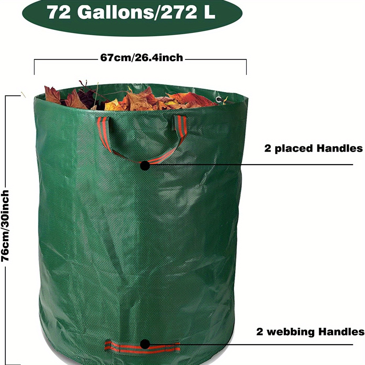 60L 120L 272L 500L Lawn Leaf Bags 16 32 72 132 Gallon Reusable Clean  Container PP PE Gardening Trash Heavy Duty Garden Waste Bag - Buy 60L 120L  272L 500L Lawn Leaf