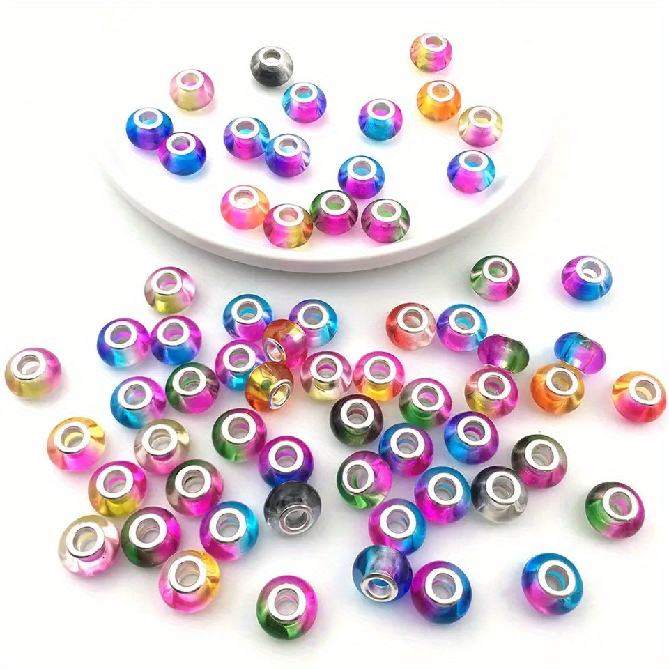 Assorted Craft Beads Large Hole Lampwork Spacer Beads - Temu