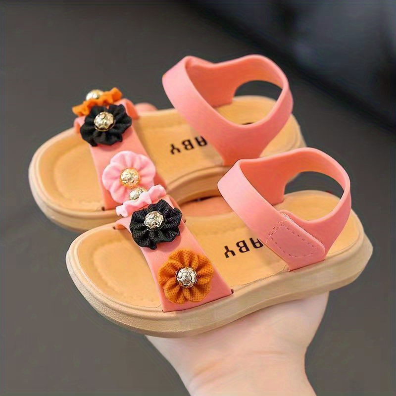 VerPetridure Clearance Kids Sandals for Girls Toddler Shoes Baby Girls Cute  Fashion Solid Color Flowers Non-slip Soft Sole Beach Sandals