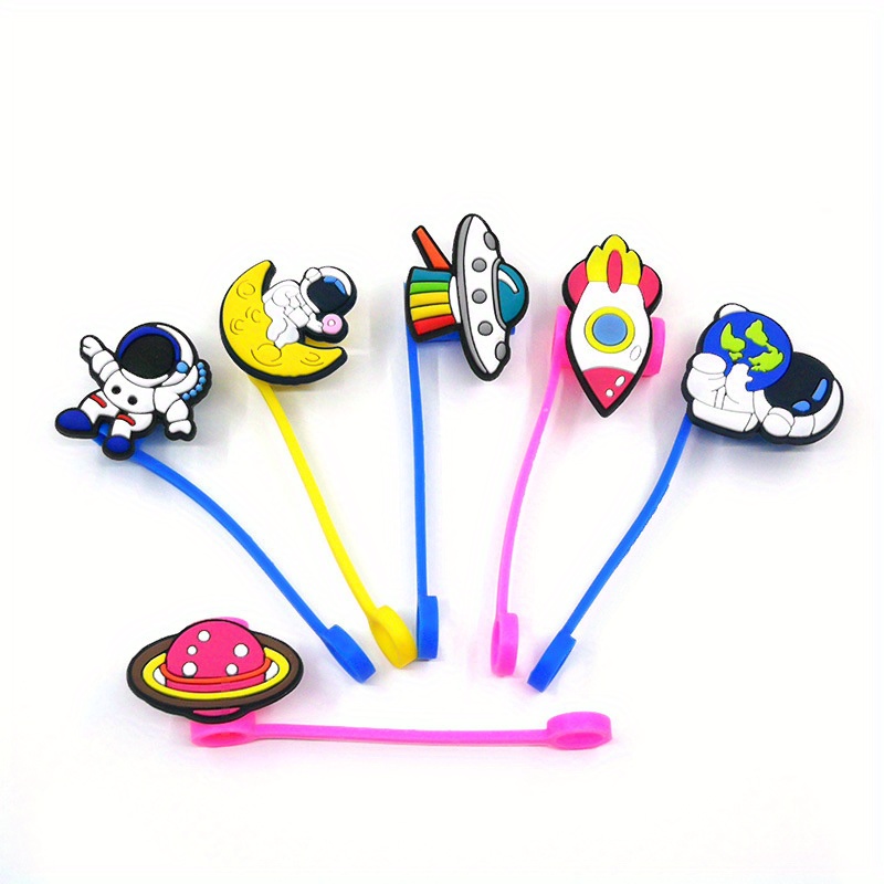 50pcs, Random Design Cute Cartoon Straw Toppers, Custom Straw Toppers  Randomly, 50/100/150/200/250pcs, Drinking Straw Decorations Accessories