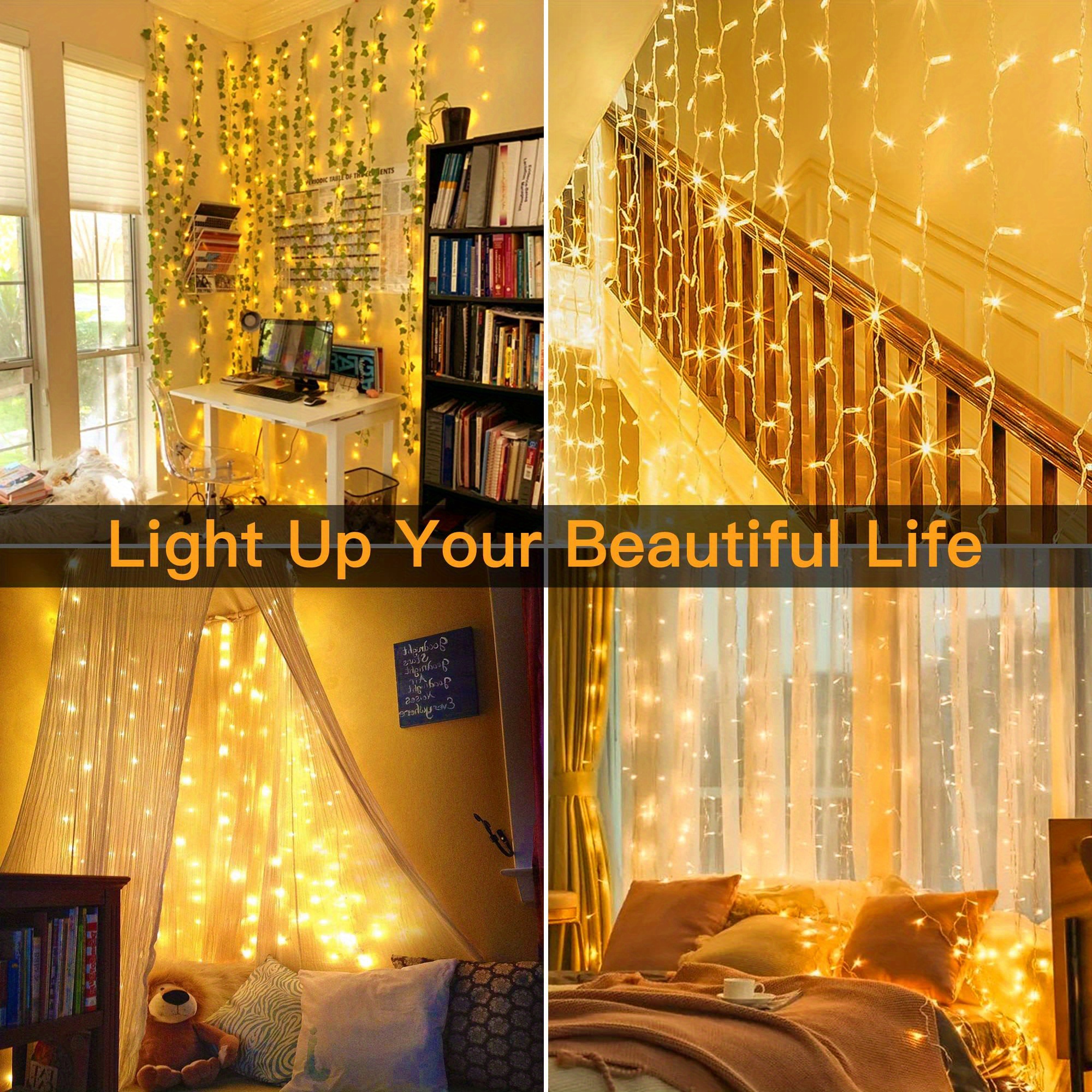 Fairy Curtain Lights Bedroom 300 Led Christmas String Lights Temu