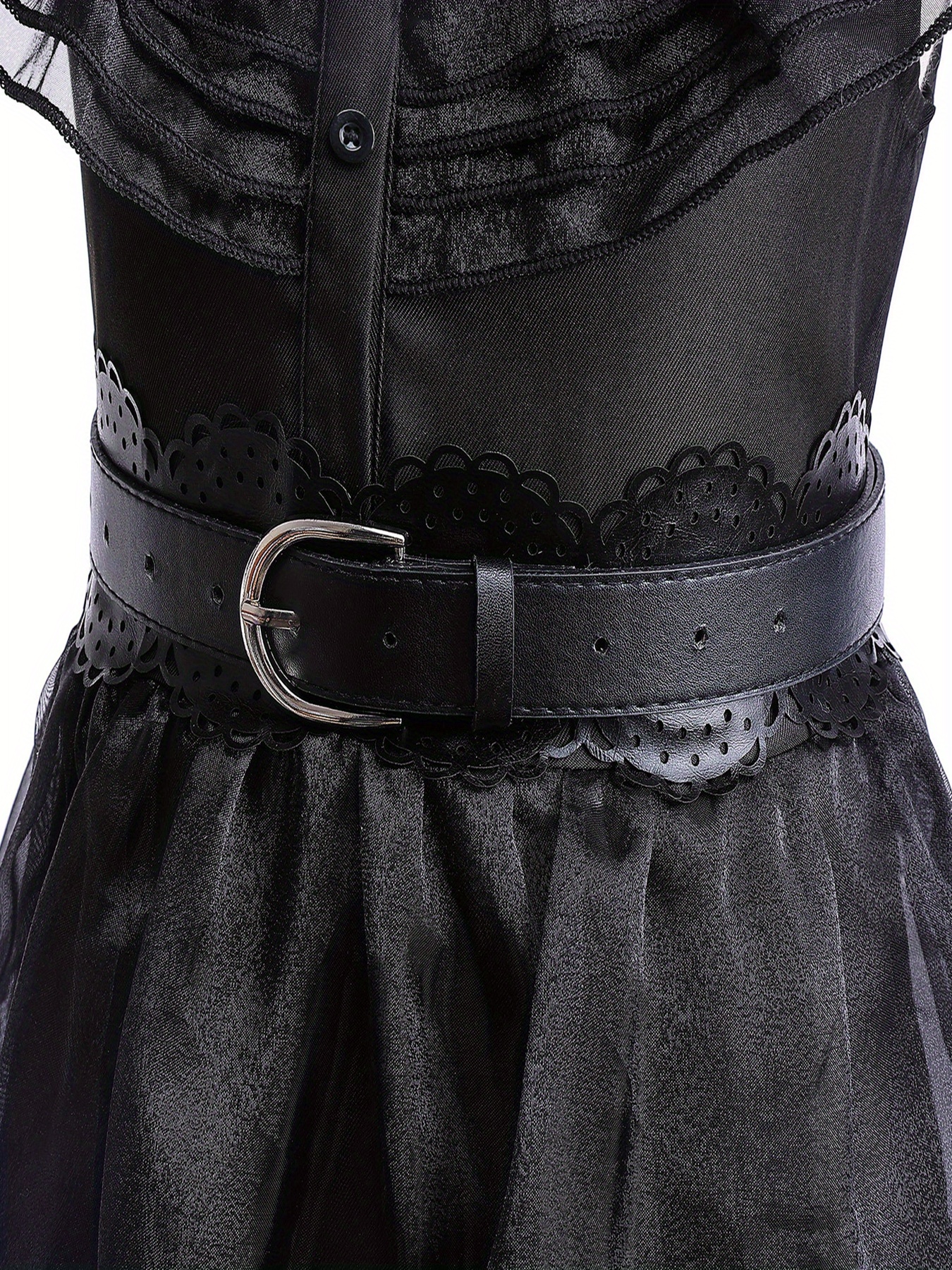 Gothic Cosplay Mesh Dress Shirt Collar Tiered Goth Dress - Temu