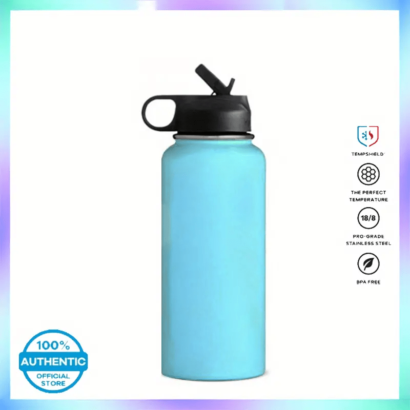  Hydro Flask 32 oz. Water Bottle with Straw Lid - Stainless  Steel, Reusable, Vacuum Insulated- Wide Mouth : Sports & Outdoors