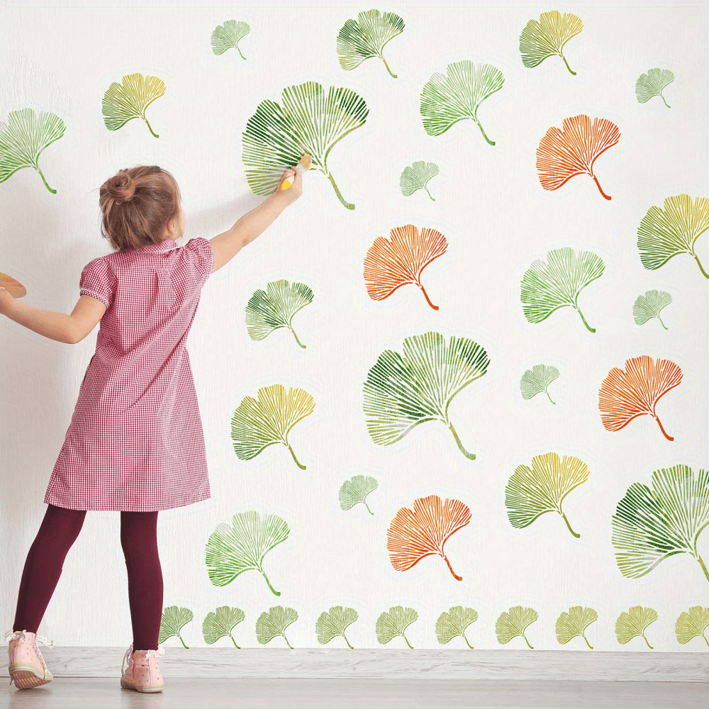 STENCIL PER PARETI - Stencil da parete grande con foglie, arte da