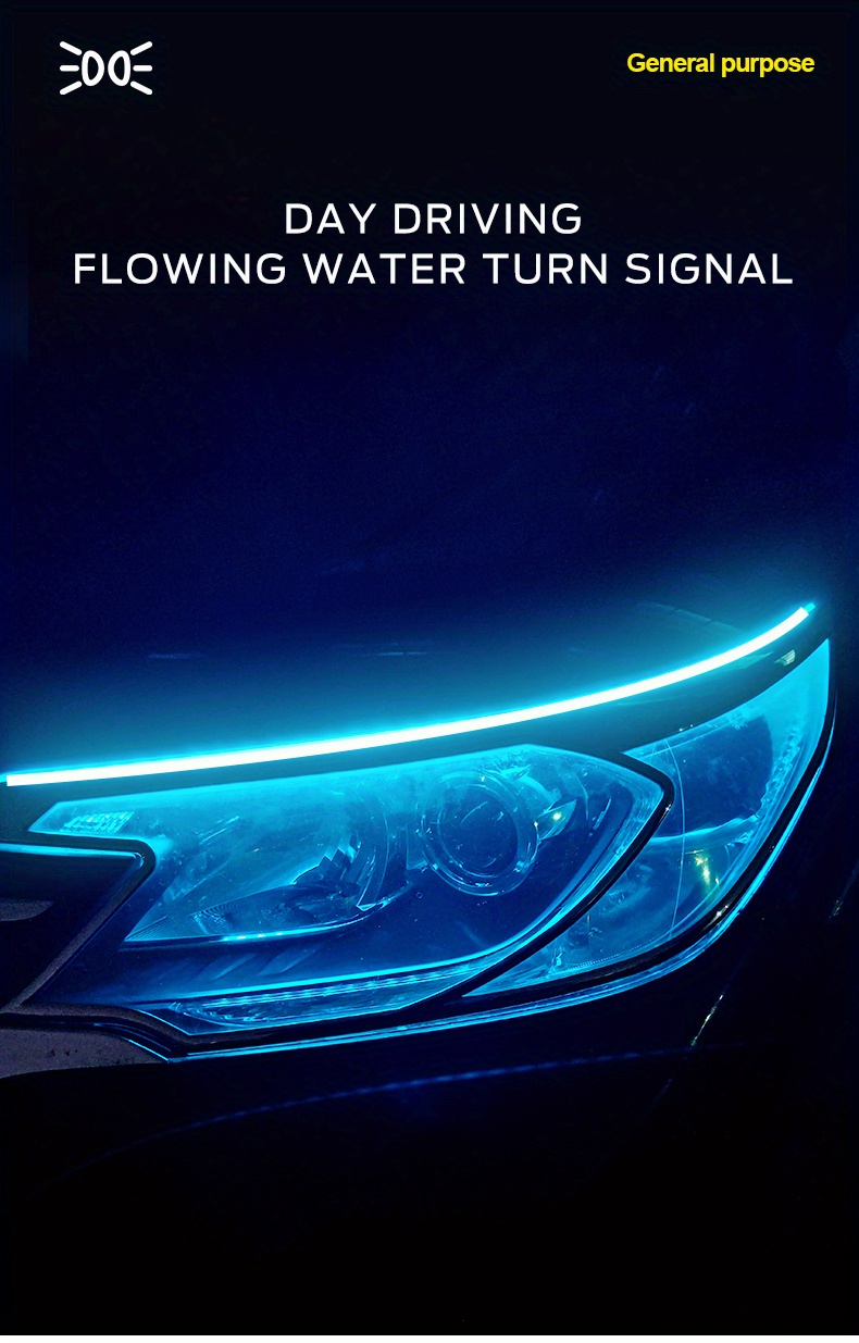 Generic Bande lumineuse LED bleue Flexible DRL pour voiture, 30cm