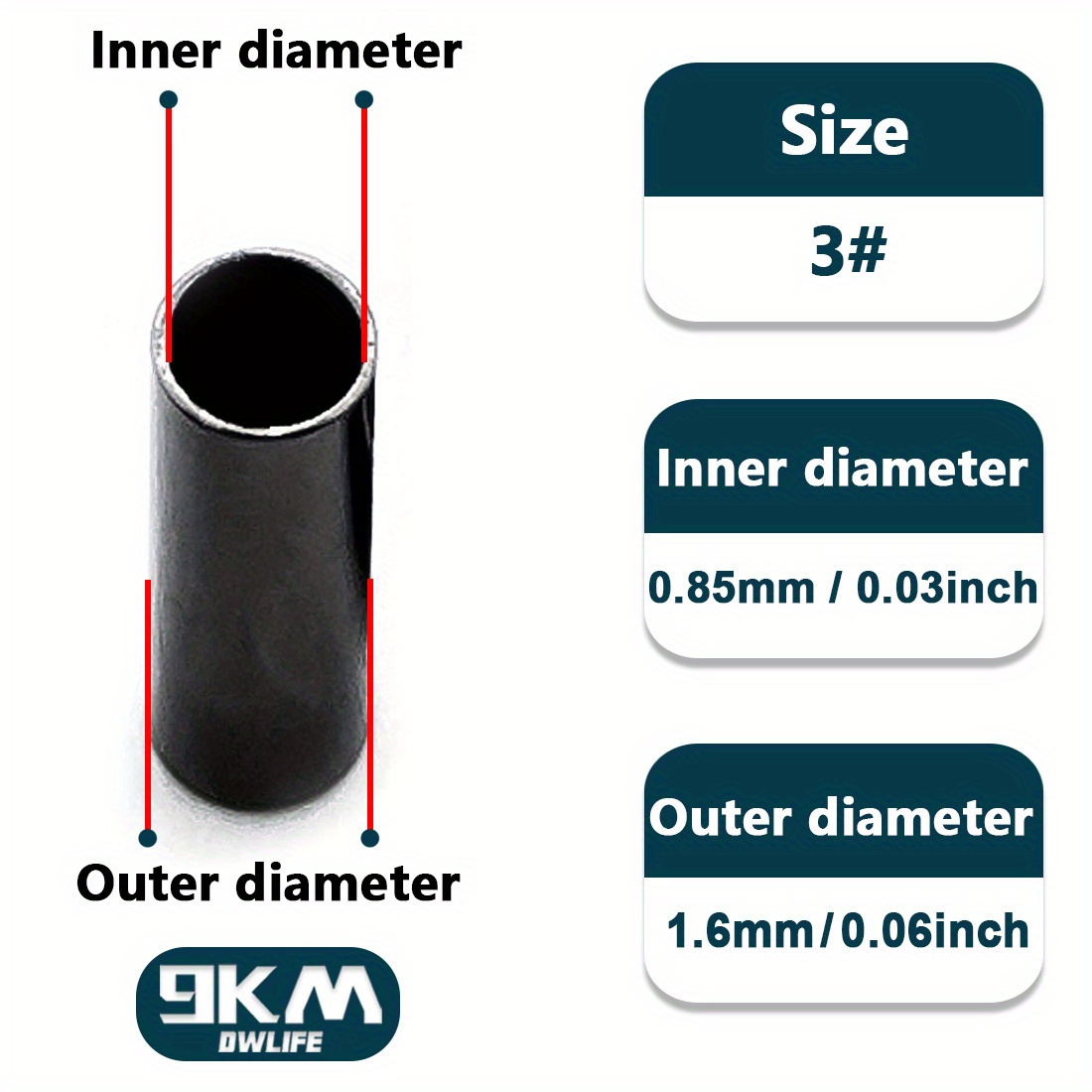 6 Sizes Black Double Barrel Copper Sleeves Mono Steel Wire - Temu