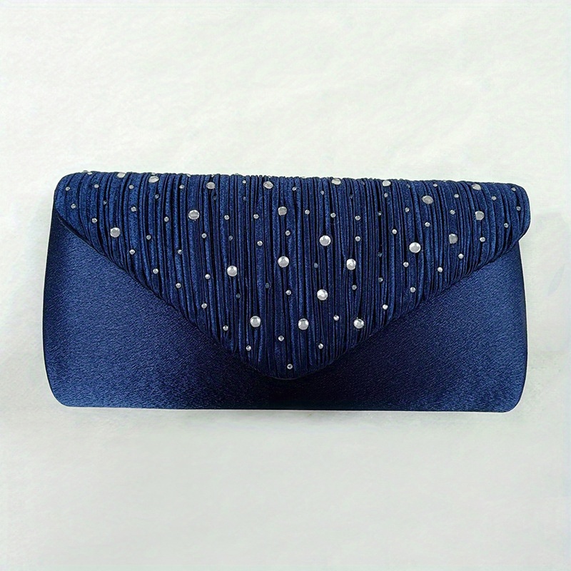 TEMU Elegant Design Clutch Bag, Rhinestone Decor Evening Bag For Party, All- Purse With Chain Strap For Carnaval And Music Festival
