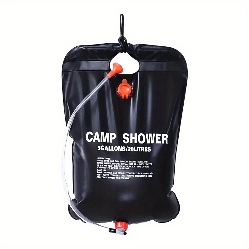 20L solaire chauffé Camping sac de douche avec tuyau amovible et