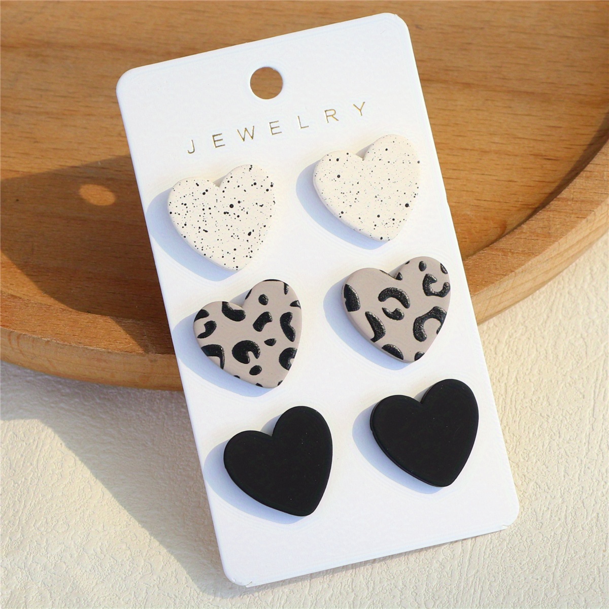 3 pairs set heart shape design cute stud earrings acrylic jewelry exquisite gift for women girls daily casual 190 8