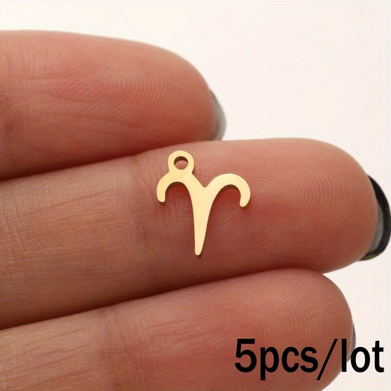 5pcs/lot Stainless Steel 12 Constellation Charms Star Zodiac Sign Pendant for DIY Necklace Bracelet Jewelry, Jewels Making,Temu