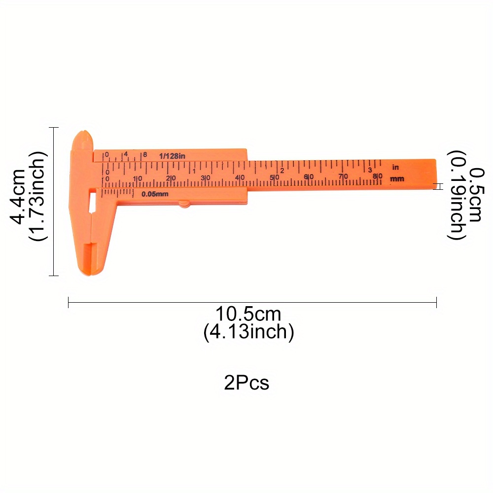 Double Sides Calipers Inch Mm Double Scale Mini Plastic Temu