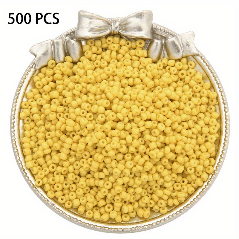 Glass Seed Beads Set Solid Color Baking Paint Rice Bead - Temu