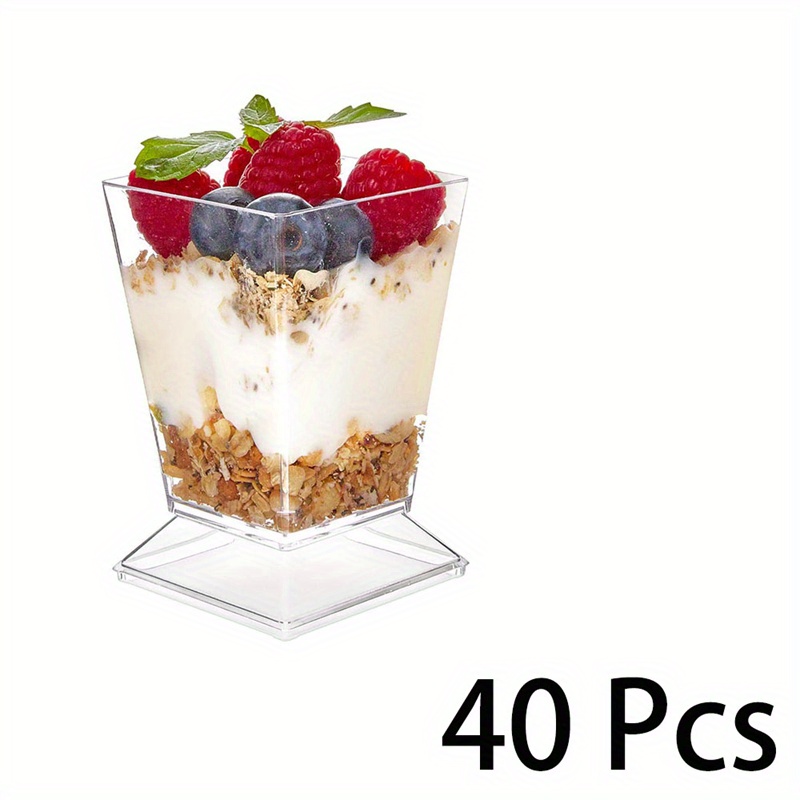 100pcs Cup Yogurt Tart Ice Transparent Cup With Jelly Mousse Flan