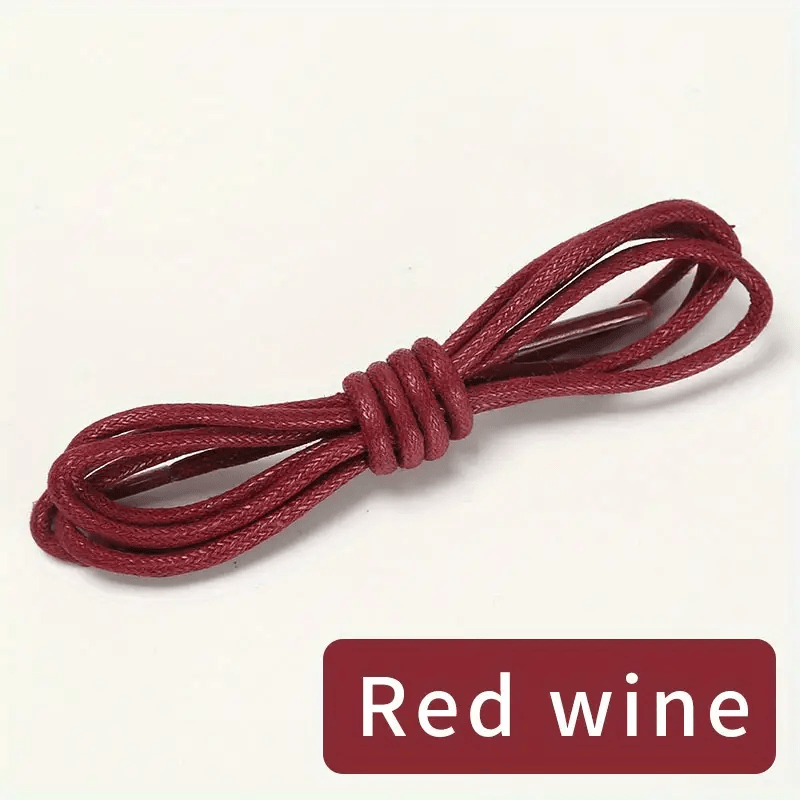 Waxed Shoelaces Solid Color Round Oxford Shoe Laces Boots Laces