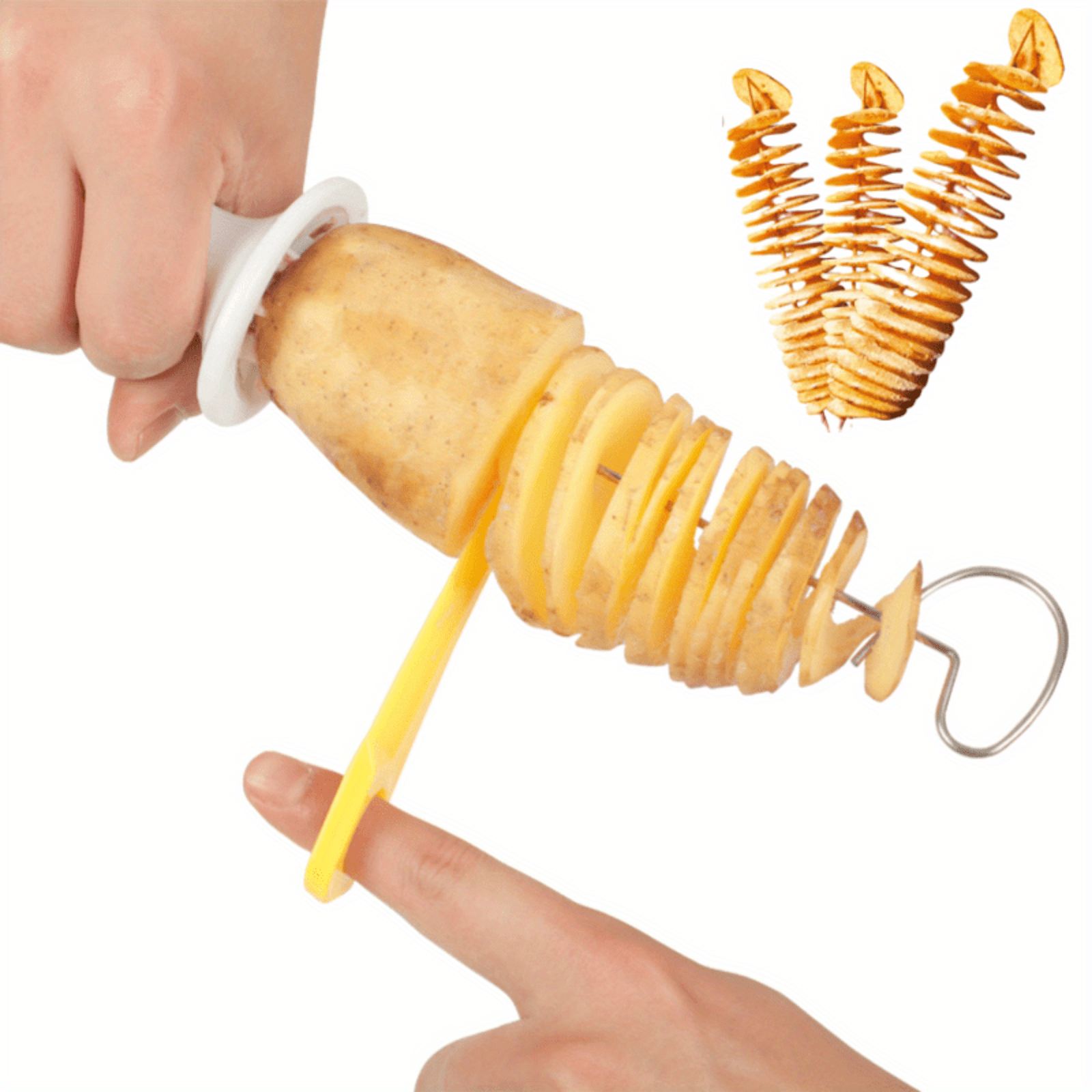 6pcs/set Household Manual Spiral Potato Slicer Set, Includes Spiral Potato  Chips Slicer, Twist Potato Cutter And Steel Picks