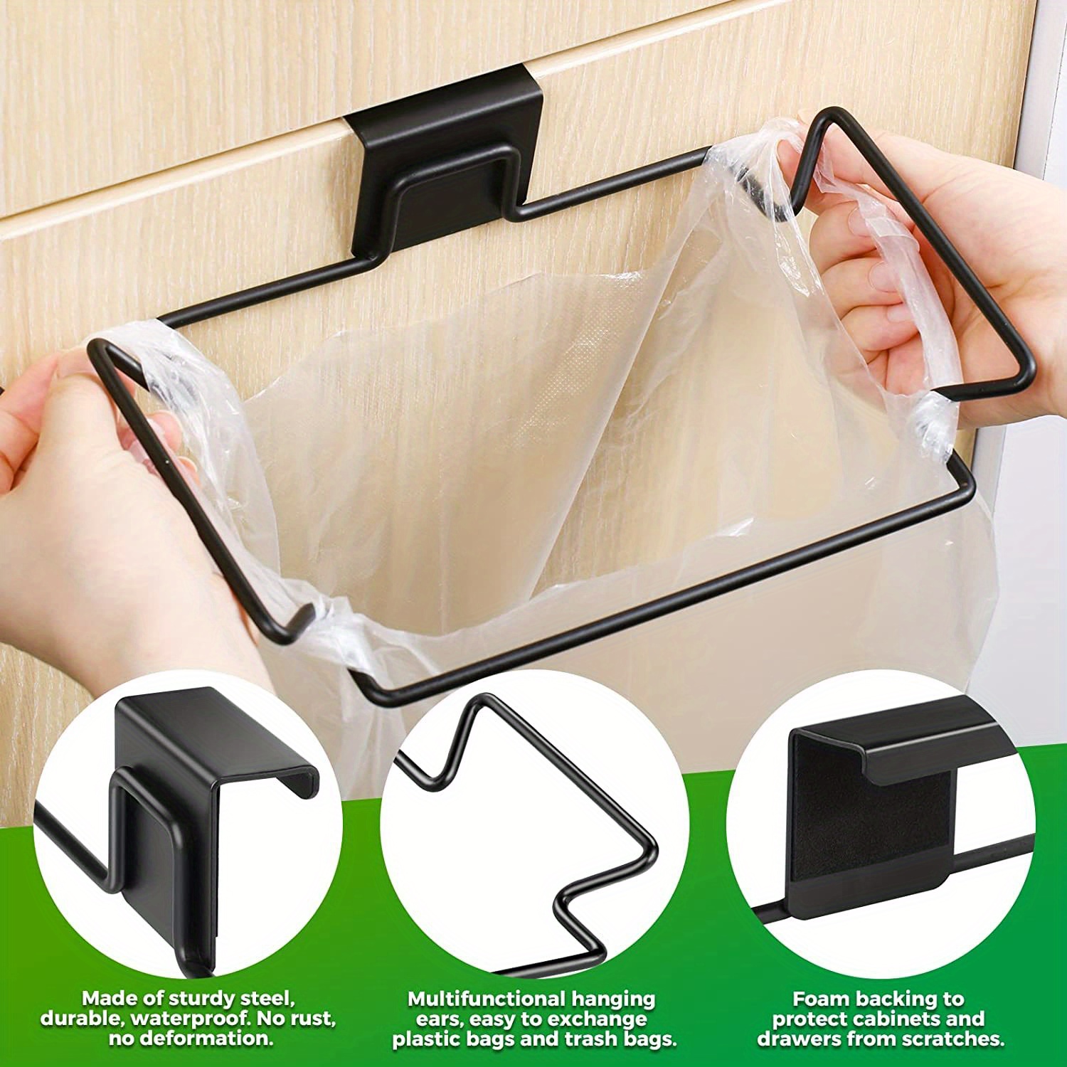 Mini Trash Bag Holder For Cabinet Doors And Cabinets Hanging - Temu