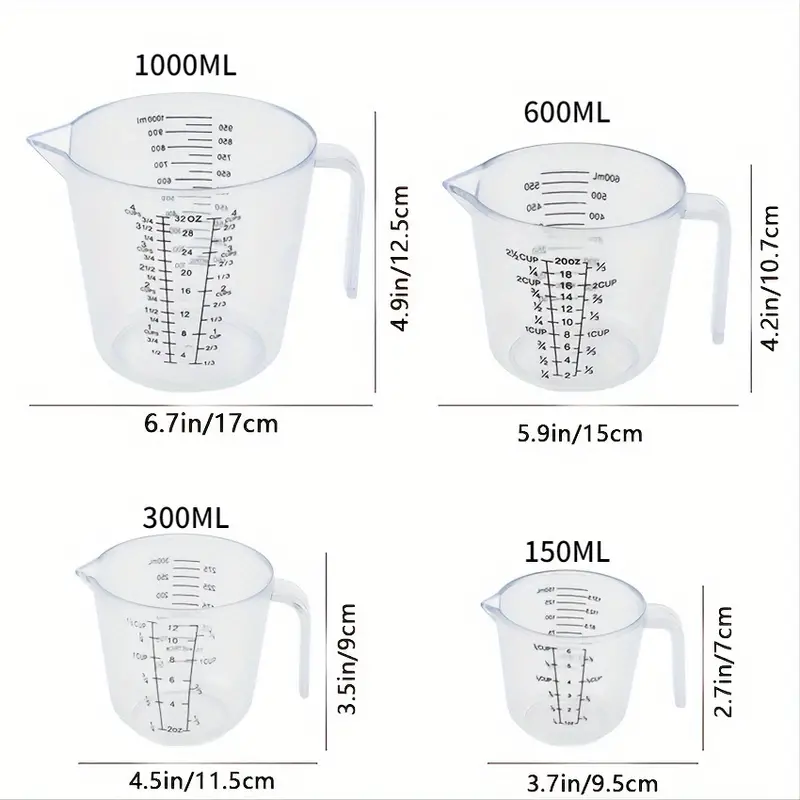 Large Capacity Plastic Measuring Cup With Handle Perfect For - Temu