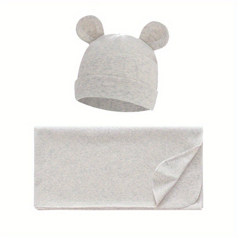 2pcs Newborn Swaddle Hats, Soft Printed Elastic Wrap