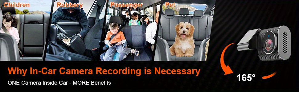 In-Car Camera Recording for Uber/Taxi/Baby/Pet,VVCAR 3 Channels 4K Mirror  Dash Cam, Free 32GB TF Card & GPS
