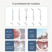 portable ipx7 waterproof teeth cleaner with 5 nozzles and 150ml tank rechargeable smart electric teeth whitening dentistry oral irrigator cordless water flosser for at home dental care details 6