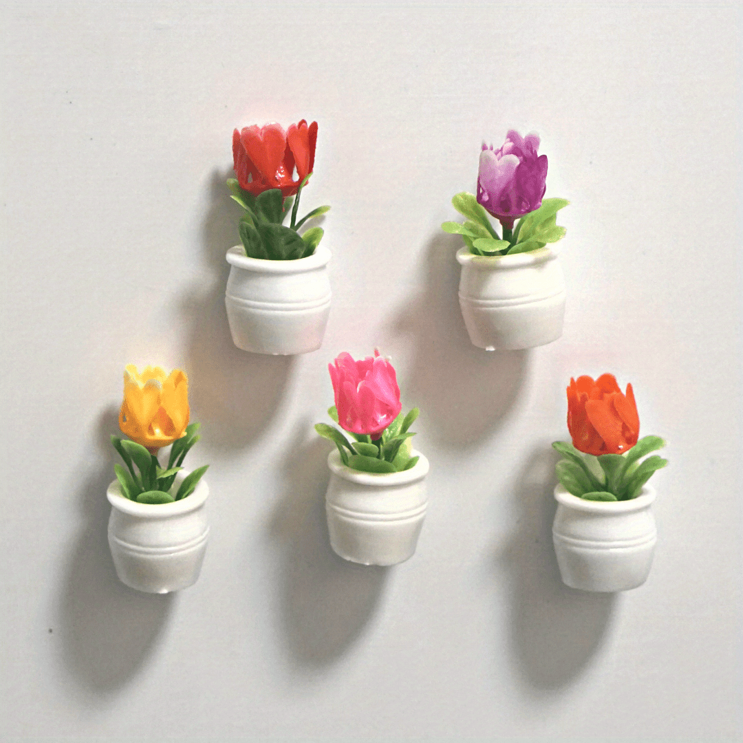 Aimant de réfrigérateur en forme de Cactus, couleur aléatoire, conception  de Pot de plante 3d, Note mémo, tableau d'affichage, Attraction du fer 6  pièces, Mode en ligne
