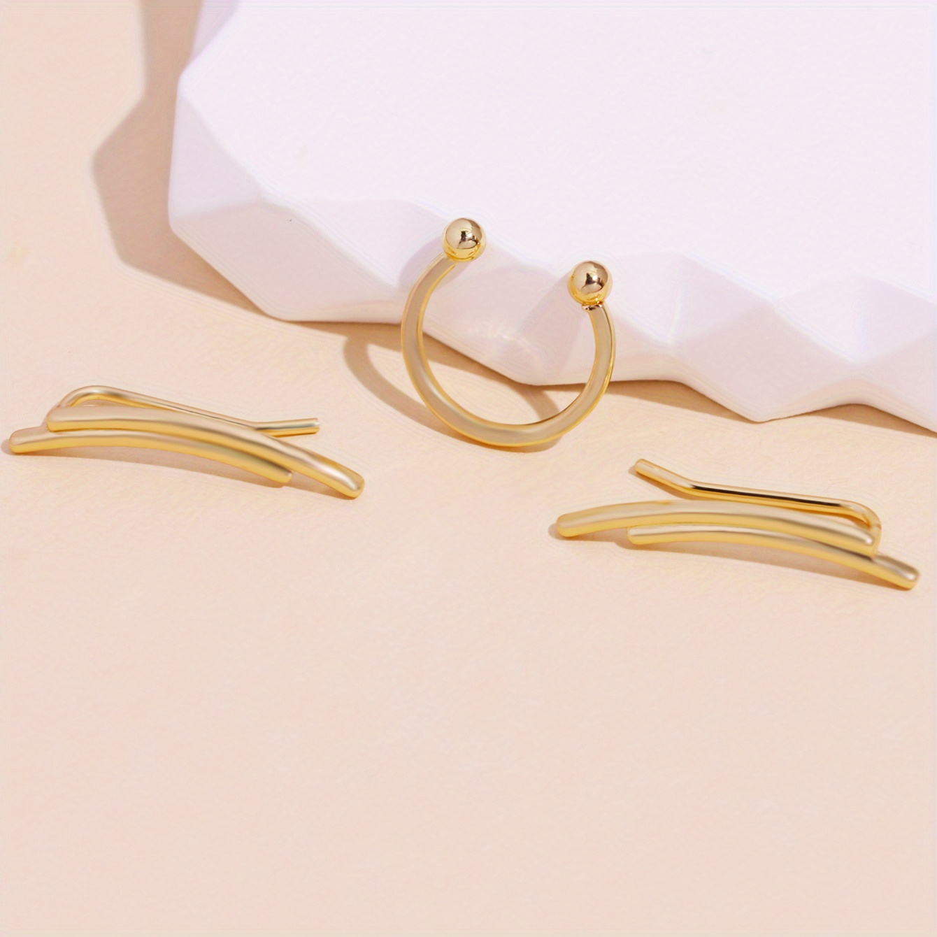 Retro Bohemian Style Golden Ear Cuff Clip On Earrings Alloy Jewelry For Women