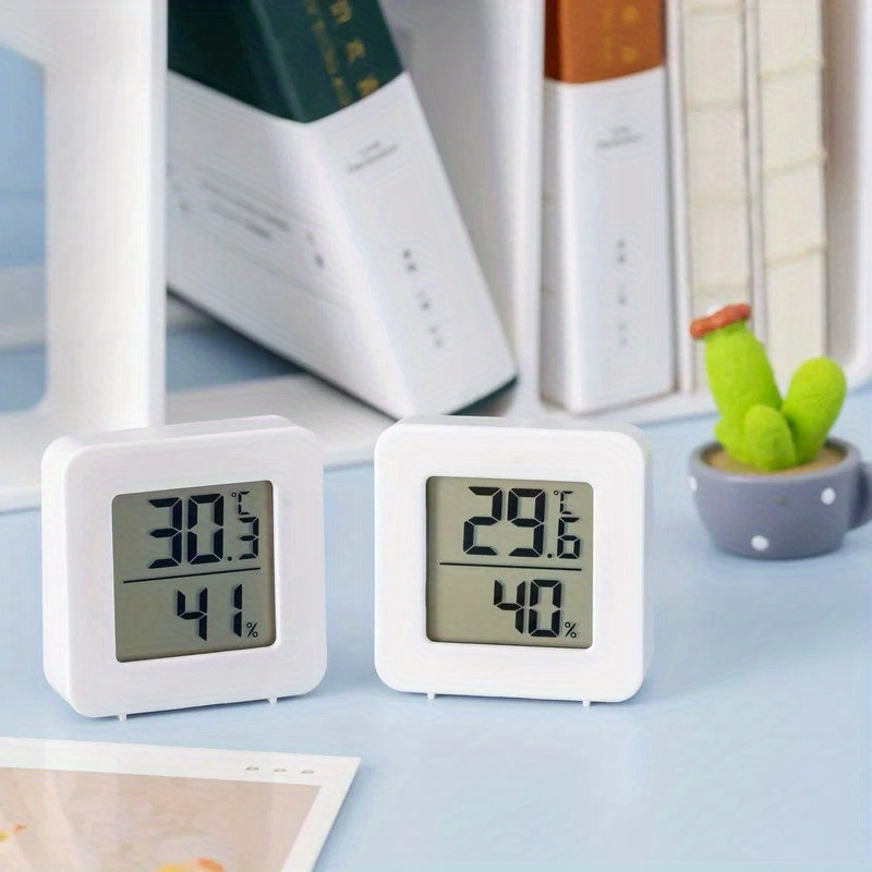 Ainiv Thermomètre Hygromètre Interieur, 1PC Mini LCD Termometre Maison,  Moniteur de Température et Humidimètre Indicateur du Niveau de Convient  pour Les Chambres D'enfants, Maison, Bureau (Blanc) : : Jardin