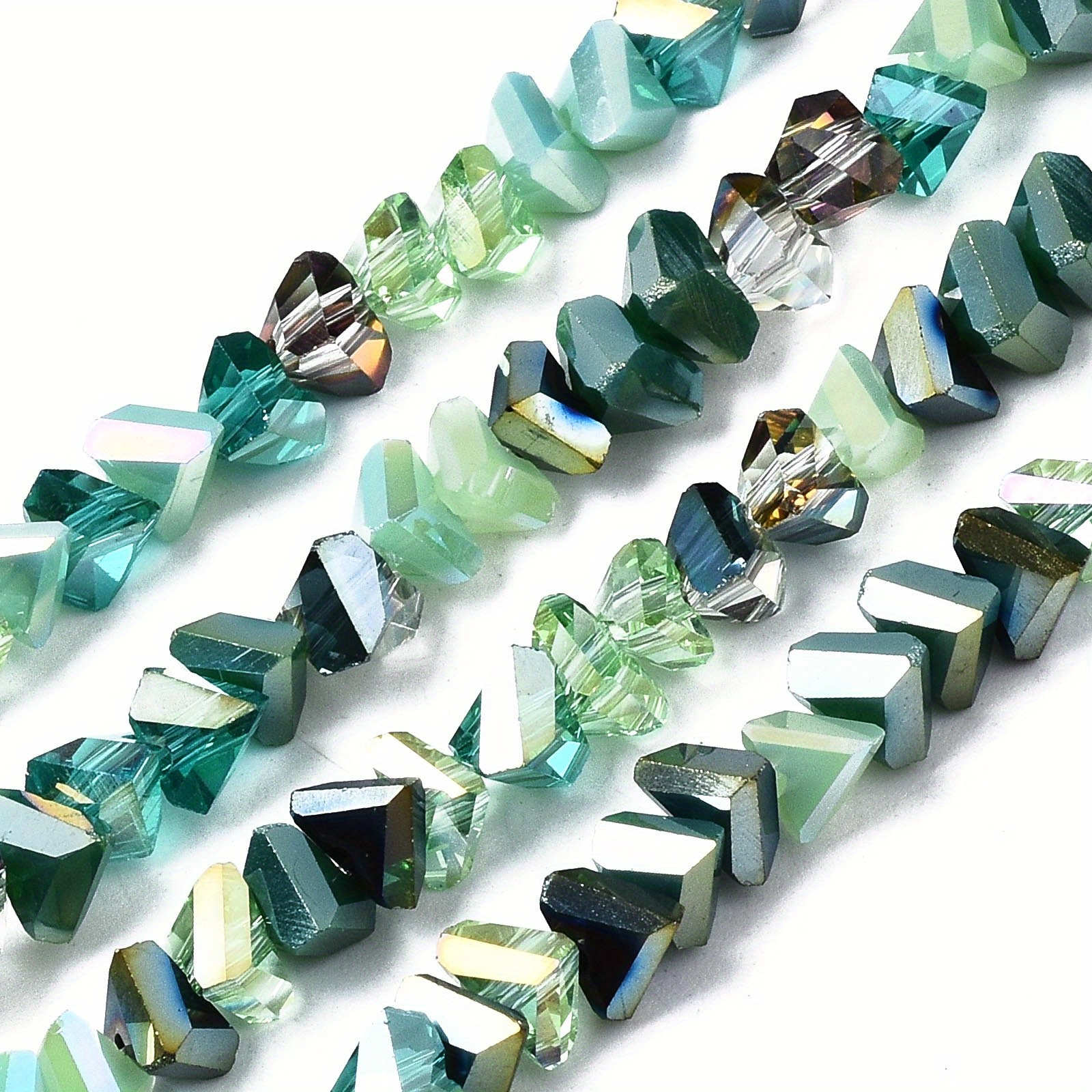 1strand Electroplate Glass Beads Strands Triangle Aquamarine Beads For Diy Beading Jewelry Making Supplies