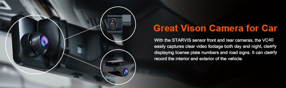 In-Car Camera Recording for Uber/Taxi/Baby/Pet,VVCAR 3 Channels 4K Mirror  Dash Cam, Free 32GB TF Card & GPS