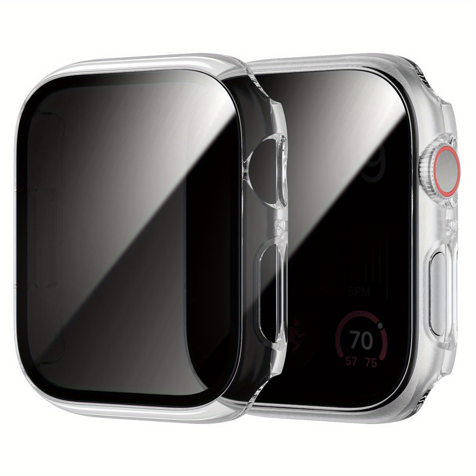 Privacy Screen Protector Case Compatible For Iwatch Series 9 Series 8/7/6/5/4/SE, Hard PC Anti-Scratch Bumper Case With Anti-Spy Privacy Tempered Glass For IWatch 40mm/41mm/44mm/45mm