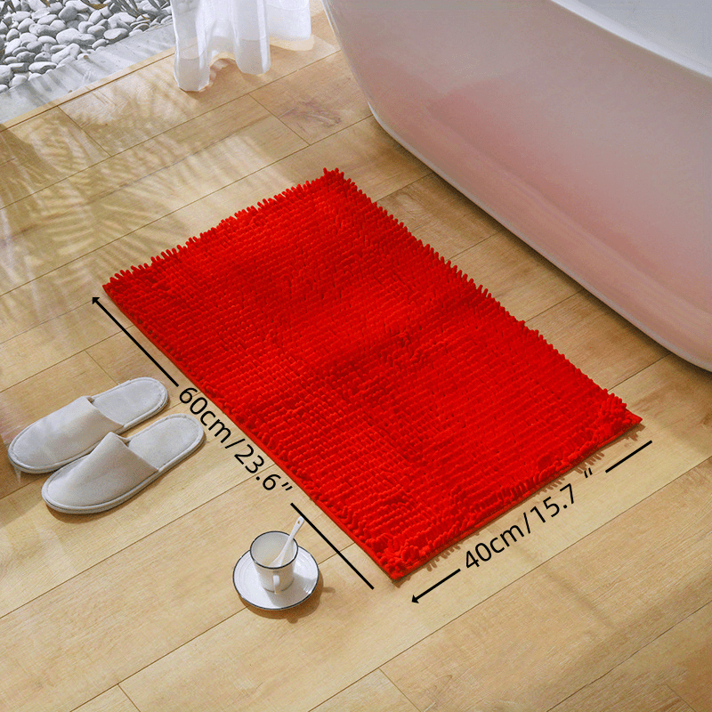 Red Bathroom Rugs Sets 2 Piece, Non Slip Bath Rugs for Bathroom Decor,  Water Absorbent Machine Washable Quick Dry Soft Bathroom Floor Mat, FANSIN  Chenille Wine Red Bath Mat for Tub 