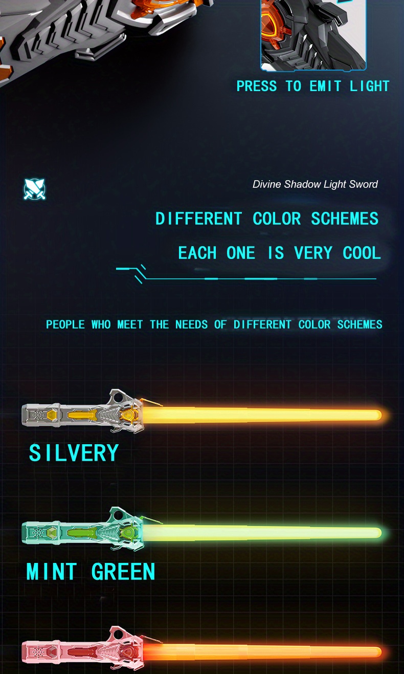 16 Color Retractable Laser Sword A Fun Flashing Luminous Toy - Temu New ...