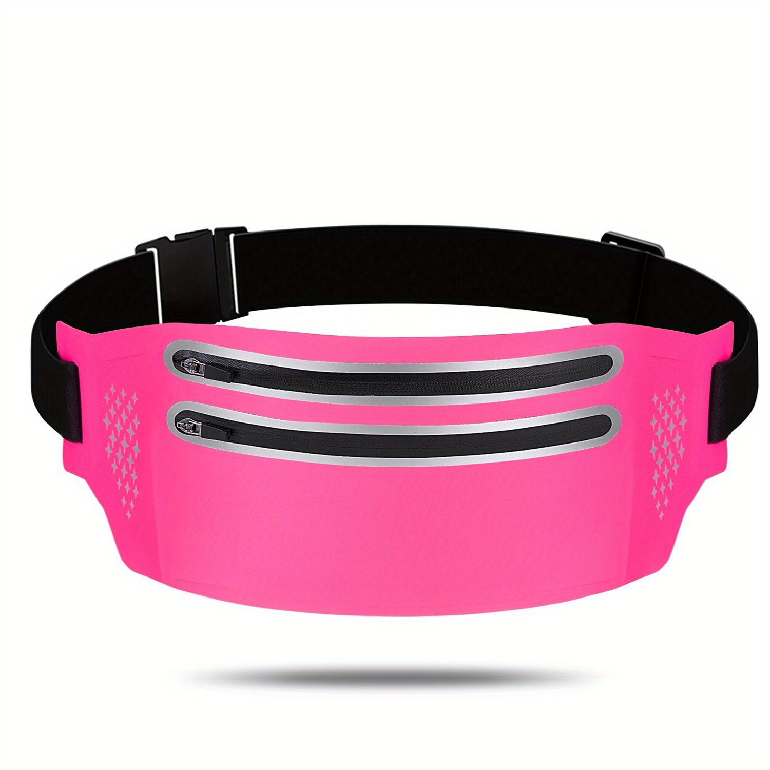 Waterproof Running Waist Bag Reflective Strip 2 Zipper Temu